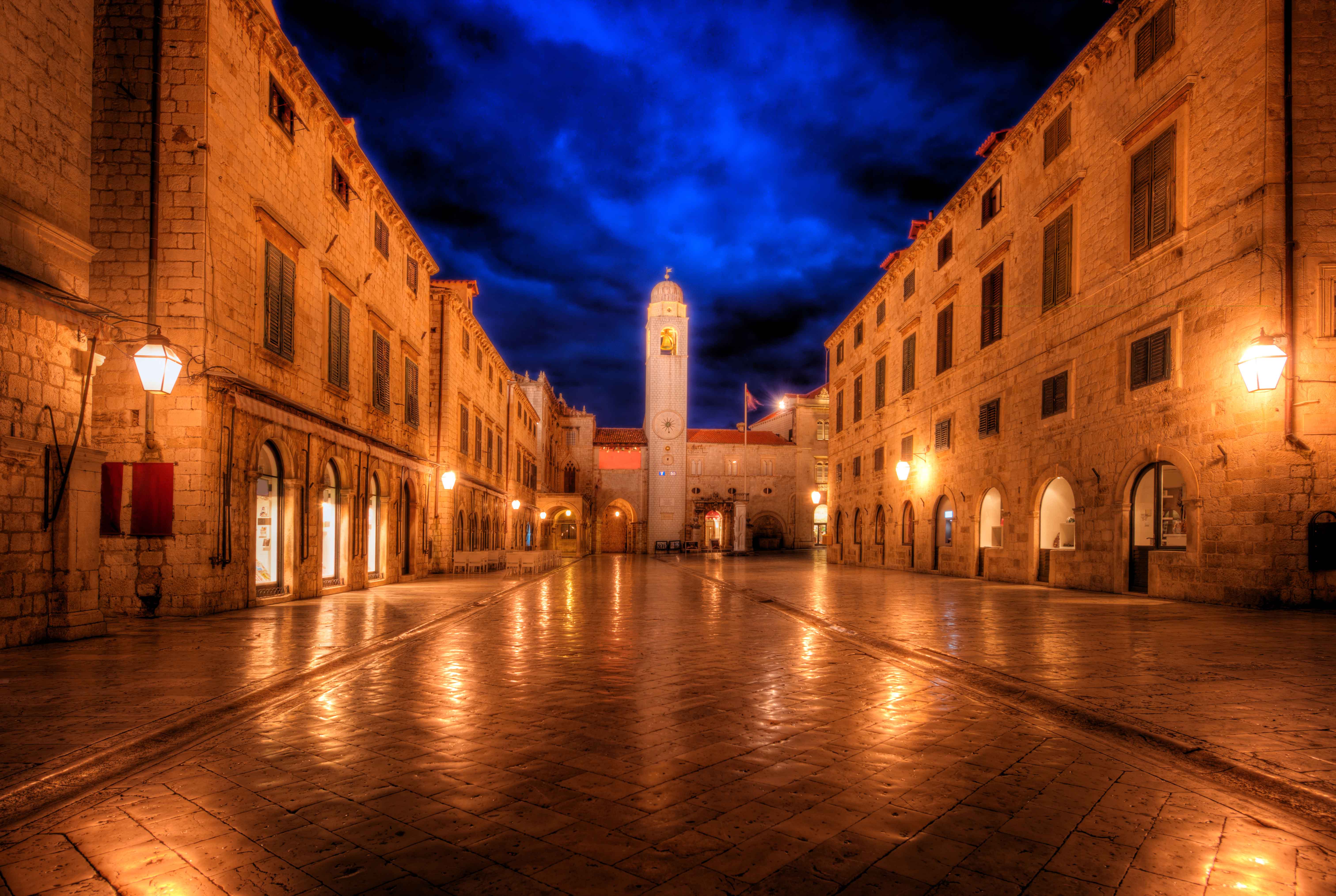 Stradun in the walled city of Dubrovnik, Croatia.