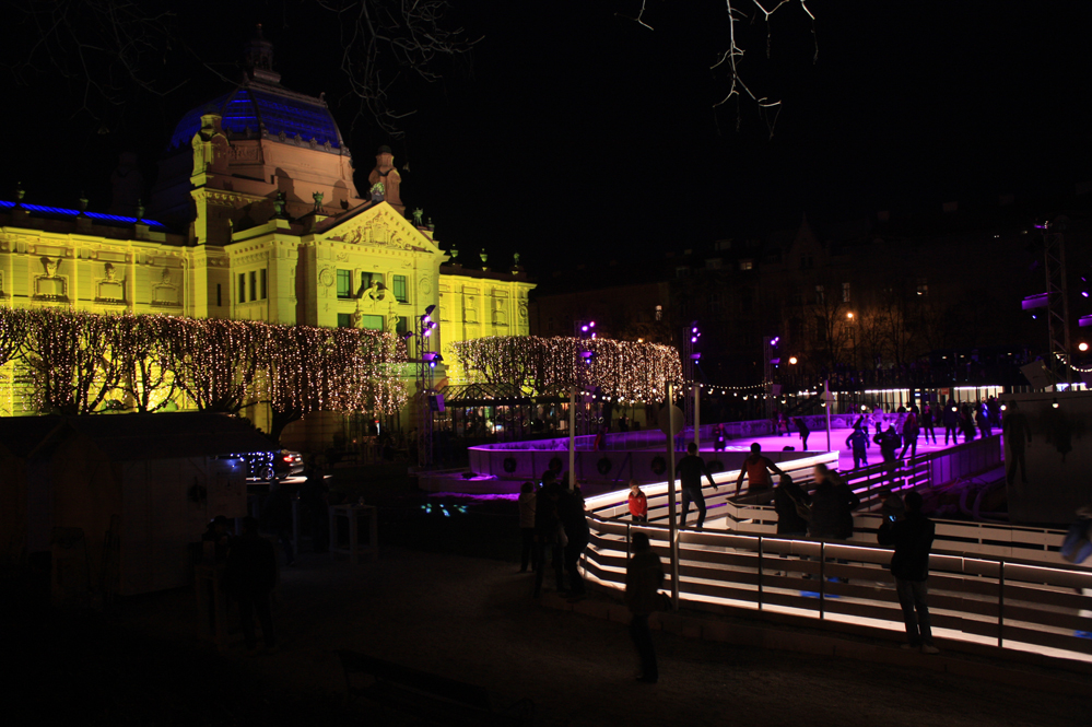 Ice skating rink in Zagreb, during Advent